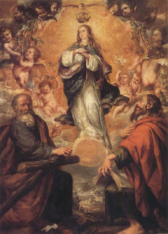 Juan de Valdes Leal Virgin of the Immaculate Conception with Sts.Andrew and Fohn the Baptist oil painting image